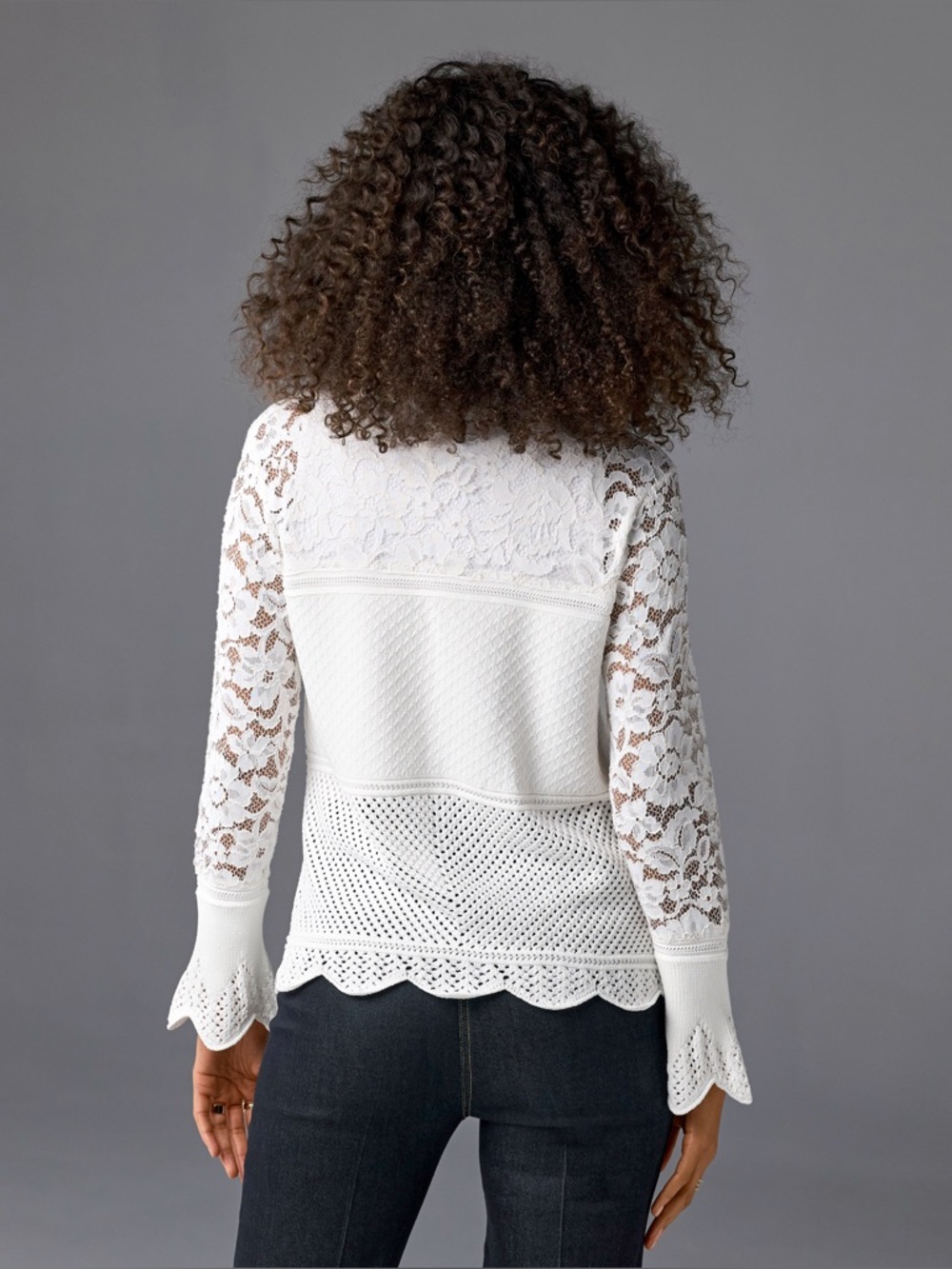 NWT Boston Proper Lace Sweater Cardigan Size XS - Picture 2 of 6